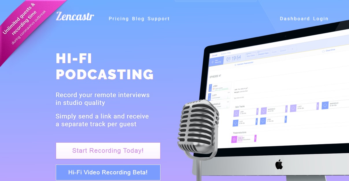 Zencastr Podcast Recording Software